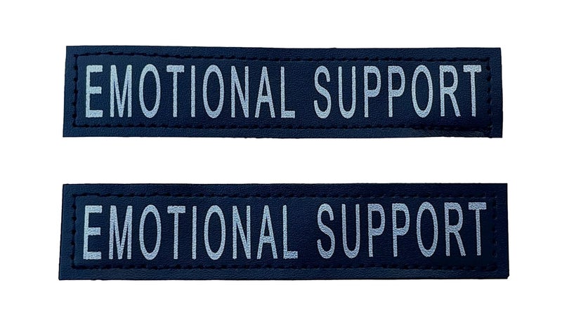 Albcorp Reflective Emotional Support Dog Patch - Set of 2 Tags with Hook Backing for ESA Dog Vest, Harness, or Collar - Emotional Support Dog Patches for Animal Vest. - Image 1